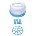 thumbnail image 3 of Portador de Magdalenas con Tapa y Asa + Placa de Soporte para Pasteles con CúPula Soporte Redondo para Contenedores de Pasteles de 10 Pulgadas con Cubierta Azul, 3 of 5