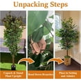 thumbnail image 5 of Artificial Ficus Tree, 6FT Fake Ficus Tree Plant with Warm White String Lights, Tall Fake Plant Potted Faux Tree Indoor Outdoor Home Office Decor Floor Plants for Living Room (71 in), 5 of 8