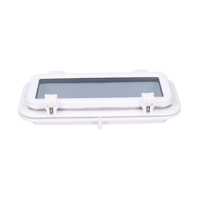 Ventana de Apertura del Bote, Agujeros de Montaje Reservados Porthole de Vidrio Templado Resistente 0.2 Pulgadas de Espesor 15-3/4 x 7-7/8 Para Bote Marino Para Yates RV