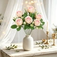 thumbnail image 5 of Fake Flowers Realistic Silkly Rose Bouquet, 7 Stems 12.99 Inch Artificial Faux Flower Arrangement No Fade, Waterproof for Wedding Bridal Bouquets, Photography, Home Centerpieces Decor, 5 of 6