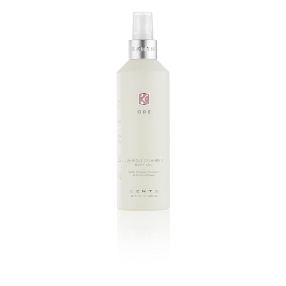 Zents Huile Corporelle Lumineuse au Cachemire (Parfum de Minéral) / Huile Corporelle Hydratante avec Vitamine E et Huile de Noix de Coco Biologique / Adoucit et Lisse la Peau / 8 fl oz