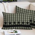 thumbnail image 2 of Sage Green Black Plaid Pillow Covers 12"x20", Vintage Star Buffalo Check Rustic Soft Brushed Microfiber Breathable Throw Pillow Covers, Pillowcase with Zipper for Couch Sofa Bedroom Living Room, 2 of 9
