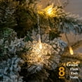 thumbnail image 3 of Snowflake Window Curtain Lights, 13ft 96 LED Snowflake Christmas Icicle Lights with Remote,18 Drops,8 Modes Twinkle Fairy Light for Christmas Tree,Bedroom,House, Holiday,Yard Decoration (Warm White), 3 of 8