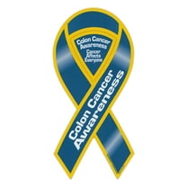 Magnetic Bumper Sticker - Colon Cancer Awareness - Ribbon Shaped Support Magnet - 4" x 8"