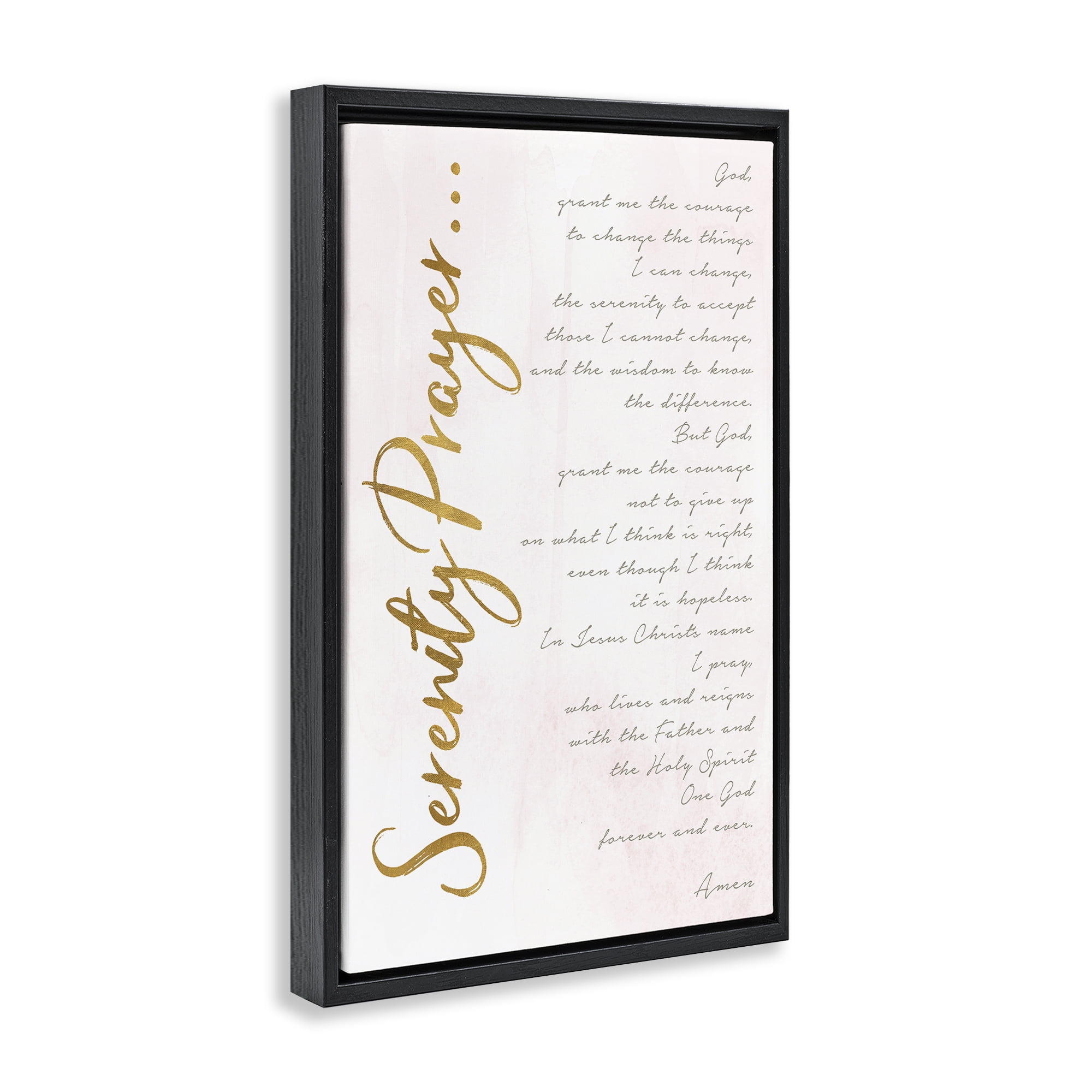 Stupell Industries Serenity Prayer Scripture Black Framed Floater Canvas Wall Art, design by Anna Quach
