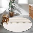 thumbnail image 4 of Khaki Linear Round Rug 3.3Ft Minimalist Boho Cream Beige Stripes Farmhouse Samll Area Rugs Washable Non Slip Indoor Floor Mats Circle Carpet for Living Room Bedroom Dining Room Home Decor, 4 of 9