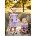 thumbnail image 4 of Happy Town Toddler Girl Clothes Infant Girl Sleeveless Ruffle Set Cute Bowknot Dress Top Shorts Outfits For Kids, 4 of 9