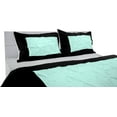 thumbnail image 3 of DNG Creations 1 Piece Two Tone Pinch Pleated Duvet Cover With Zipper Closure & Corner Ties 100% Egyptian Cotton ( Solid Black/ Auqa Blue - Oversized Queen ), 3 of 3