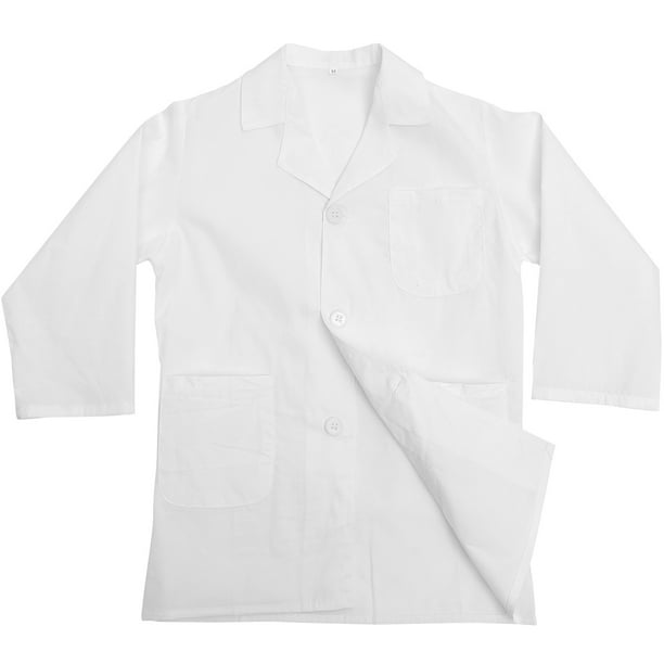 Precioso disfraz infantil de bata blanca de científico, bata de laboratorio decorativa para niños de hasta 105 cm de altura.