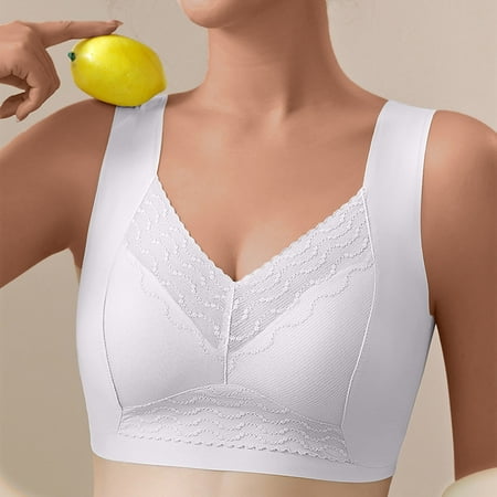 Mrasaso Big Sales! Built in Bra Tank Tops for Women Women Underwear Embroidered Glossy Comfortable Wireless Bra Breathable Design for All-Day Comfort(1pc Bra) Purple|L