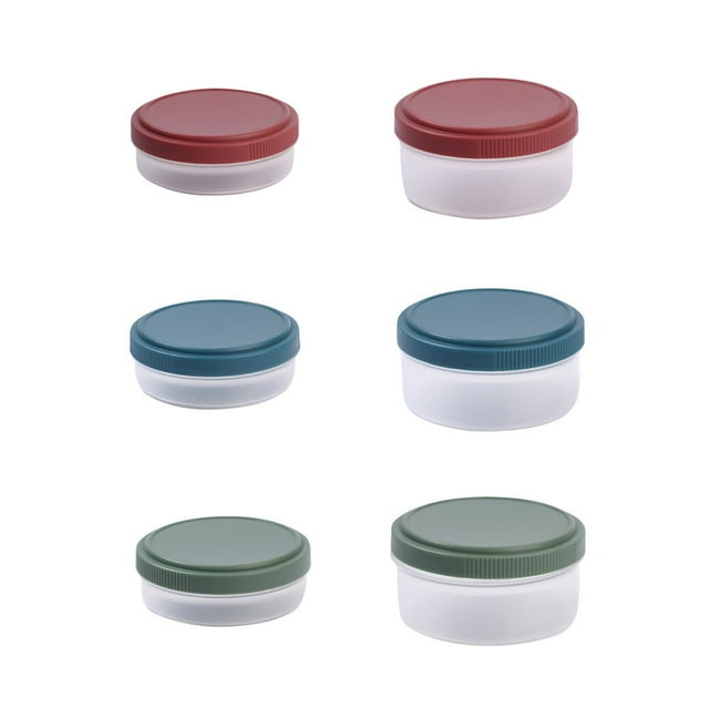 6pcs/Set Salad Dressing Container 1.7oz*3/2.5oz*3 Condiment Containers With Lids For Lunch Box