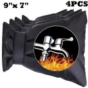 4Pack Faucet Cover,Outdoor Faucet Covers for Winter,Outside Garden Faucet Socks for Freeze Protection,Reusable Thickened Faucet Covers 9"x 7",