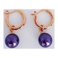 thumbnail image 5 of 18K Gold Plated Moon Drops Pearl Bead Hoop Earrings In Four Colors For Woman, 5 of 7