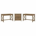 thumbnail image 1 of Bush Furniture Key West 2 Person Desk Set with Lateral File Cabinet in Reclaimed Pine, 1 of 6