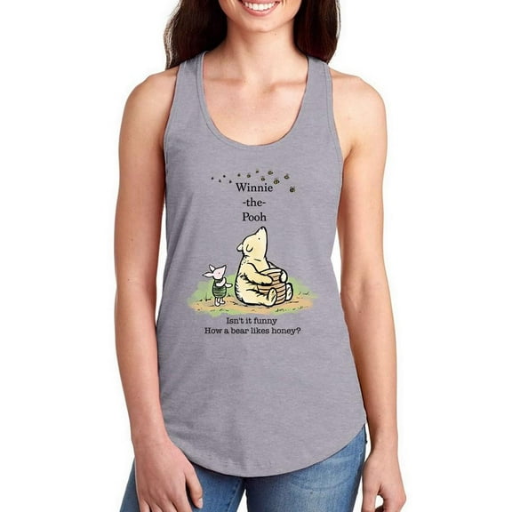 Pooh Bear And Bumblebees Racerback Tank Women -Smartprints Designs, Female Large