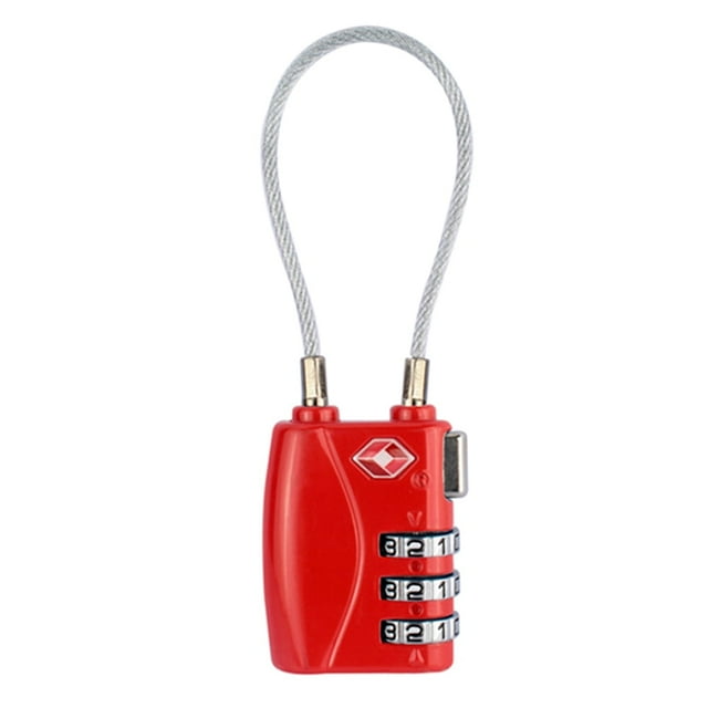 MEGICOT TSA Cable Lock for Luggage, 3 Digit Combination Padlock for Travel Bag, Suit Case, Lockers, Gym, Bike Locks or Other