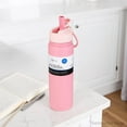 thumbnail image 2 of Mainstays 24 oz Pink Double Wall Stainless Steel Water Bottle with Straw Lid, 2 of 7