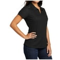 thumbnail image 4 of Mafoose Womens Short Sleeve Pinpoint Mesh Zip Polo Black M, 4 of 4