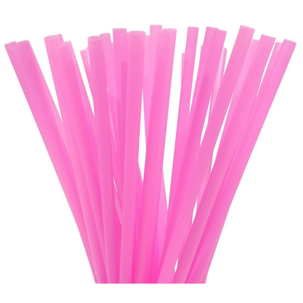 10 Inch Drinking Straws (250 Straws) (10 Inch x 0.28 Inch) (Hot Pink