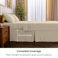 thumbnail image 2 of Mellanni Iconic Collection Pleated Microfiber Bed Skirt 15" Drop, Queen, Beige, 2 of 7