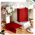 thumbnail image 2 of 32 Pcs Paper Gift Bags Bulk with Handle, 6.3 x 3.2 x 8.6 Inch Assorted Colors Kraft Goodie Candy Treat Gift Wrap Bags for Wedding Birthday Graduation Father Day(Green and Red), 2 of 6