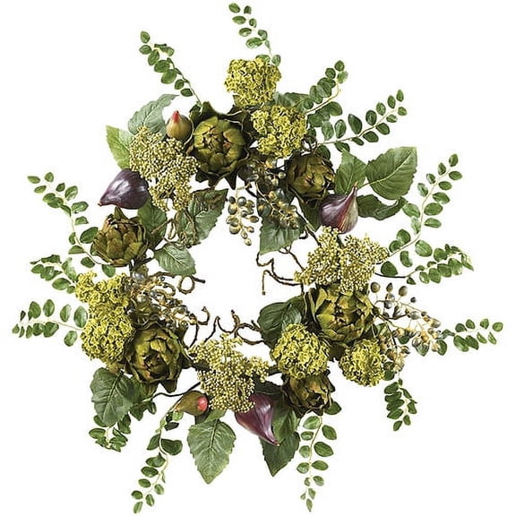 Nearly Natural 20" Artichoke Floral Wreath