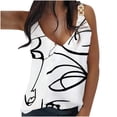 thumbnail image 2 of Azrian Womens Tops Clearance Fall Saving,Womens Plus Blouses Sleeveless Casual V-Neck Metal Buckle Sling Printed Vest Tank Tops Blouse Camisole on Sale, 2 of 6