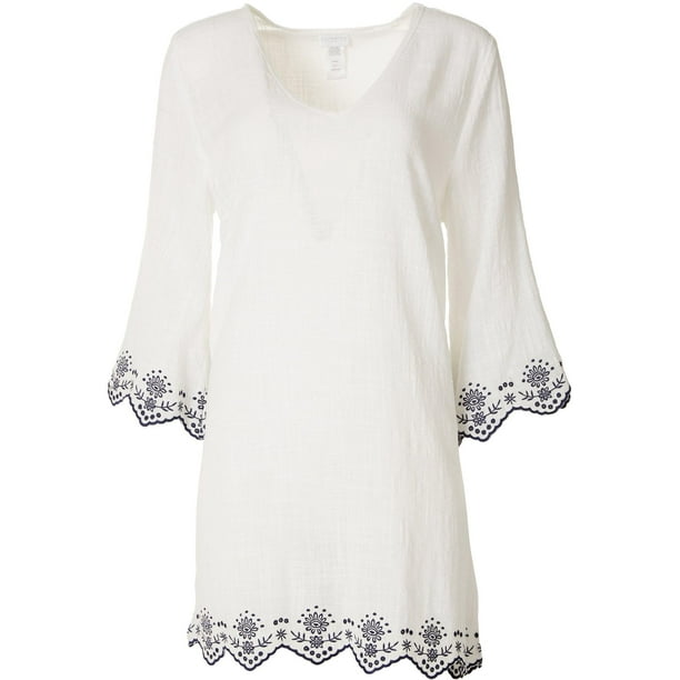 Wearabouts - Wearabouts/Dotti Womens Embroidered Tunic Cover-Up ...