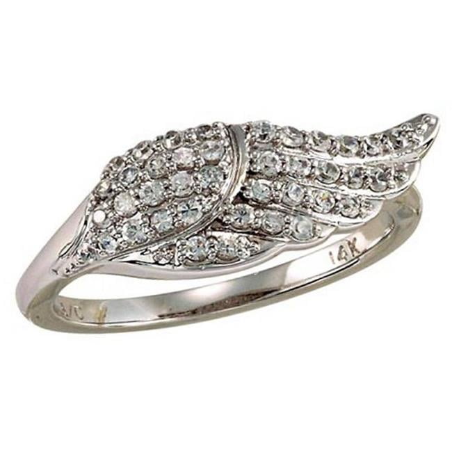 MFLR25178L14KWG6 0.40 Carat Genuine Diamond Angel Wing Ring 14kt
