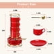 thumbnail image 3 of Conjunto de Tazas de Espresso de 3 Onzas de Unique Bargains, Set de 4 Tazas Demitasse Apilables Incluye Soporte de Exhibición, Platos y Cucharas para Máquinas y Uso en Casa, Tono Rojo y Dorado, 3 of 7