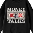 thumbnail image 5 of ACDC Money Talks Distressed Graphic Crew Neck Long Sleeve Boy's Black Sweatshirt-Medium, 5 of 5