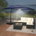 thumbnail image 6 of Mondawe 10x13 FT Cantilever Umbrella Large Offset Umbrella with 360°Rotation and LED Light Panel Cantilever Patio Umbrella for Backyard, Pool & Garden, Navy, 6 of 13
