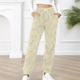 thumbnail image 4 of Herrnalise Womens fashion Fashion Casual Solid Elastic Waist Trousers Long Straight Pants Christmas Gifts For Women, 4 of 9