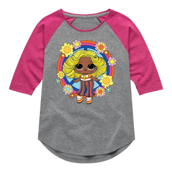 LOL Surprise! Dolls - Free Spirit Doll - Shine Bay Bay Retro Styled - Toddler & Youth Girls Raglan Graphic T-Shirt
