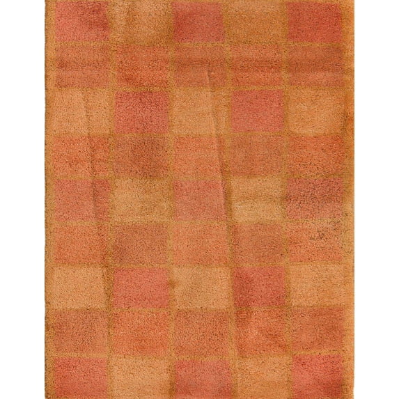 Ahgly Company Machine Washable Indoor Rectangle Abstract Orange Red Area Rugs, 2' x 4'