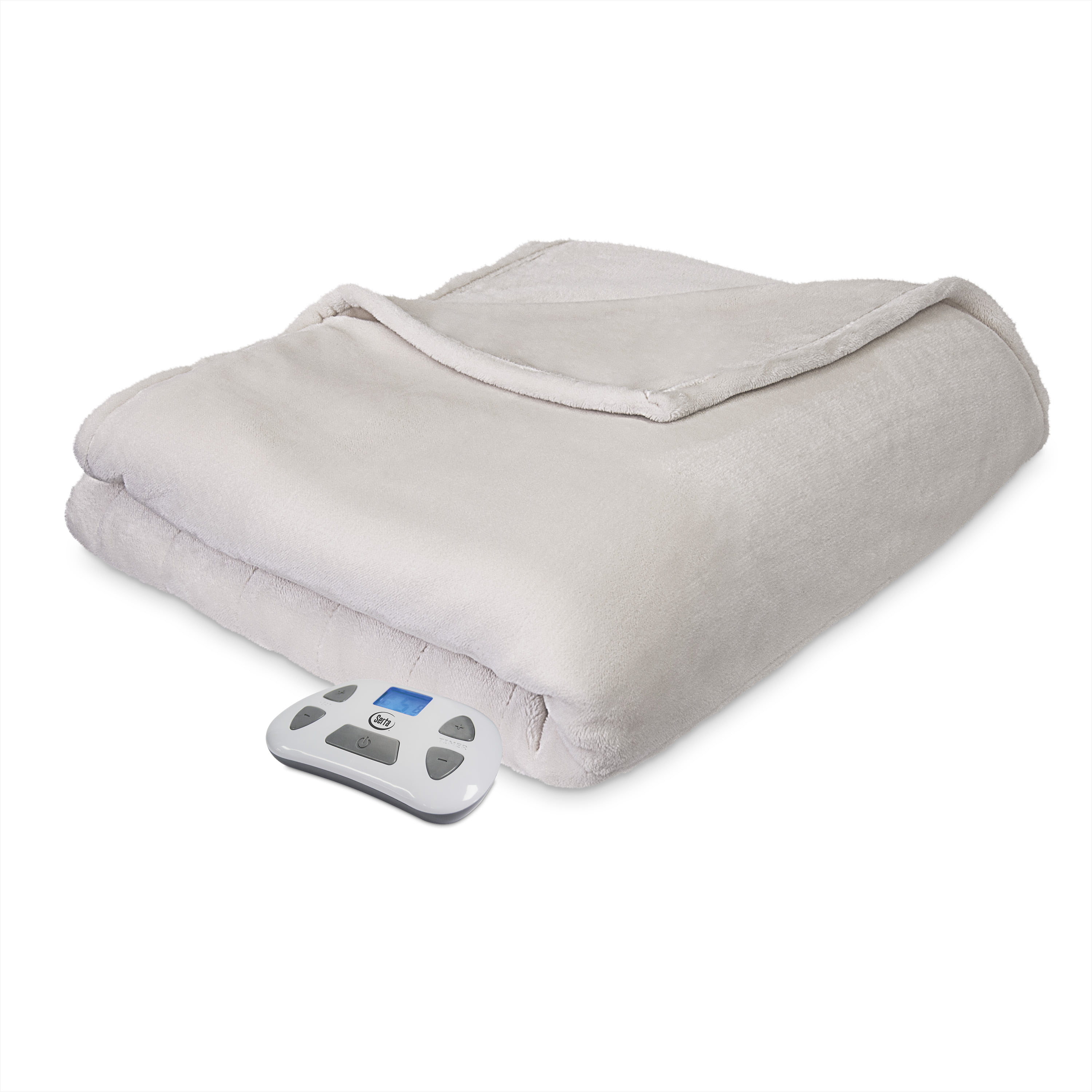 Serta Chocolate Twin Brushed Fleece Heated Electric Blanket with Programmable Digital Controller