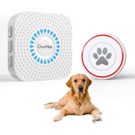 CallTou Wireless Smart Dog Door Bell, Puppy Potty Training Bells, Buttons for Dogs to Ring to Go Outside, 2 Dog Touch Buttons