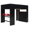 thumbnail image 6 of CNMVP Gaming Modern Wood USB Port Full-over-Full Loft Bed with Desk Red, 6 of 9