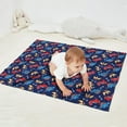 thumbnail image 2 of DarkBlue Dinosaurs Pattern Blanket,Comfortable Soft Flannel Throw Blanket,All Season,Warm Lightweight Blankets for Sofa Bed Couch Living Room Chair,30"x40", 2 of 4