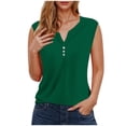 thumbnail image 2 of QUINDOS Womens Tops Army Green Ribbed Summer Solid Color Round Sports for Outer Wear Bottoming Slim Short Womens Tank Tops, 2 of 4