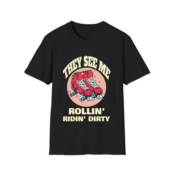 70s and 80s Retro Skater Parody Novelty T-shirt
