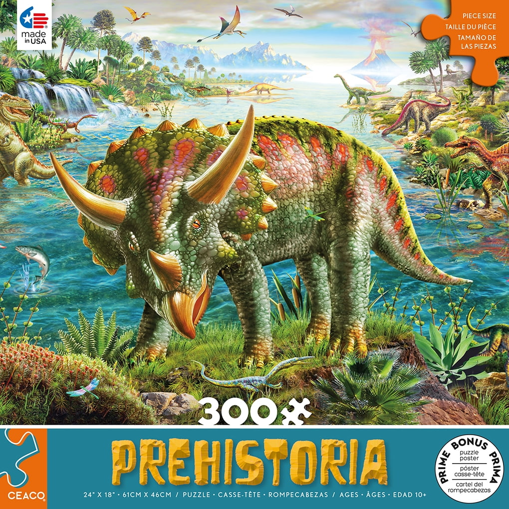 Ceaco - Prehistoria - Triceratops - 300 Piece Interlocking Jigsaw Puzzle