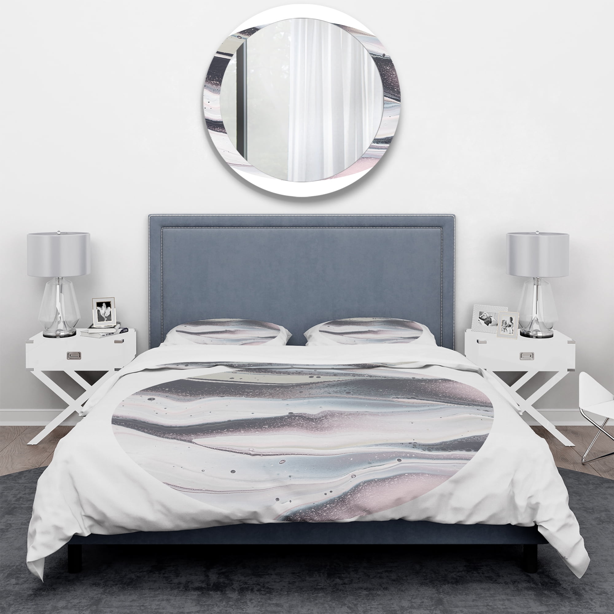 Designart 'Circle Marble II' Geometric Duvet Cover Set