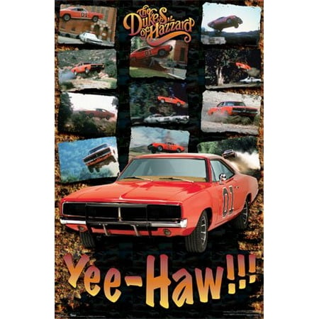 the dukes of hazzard poster - amazing car action shot new