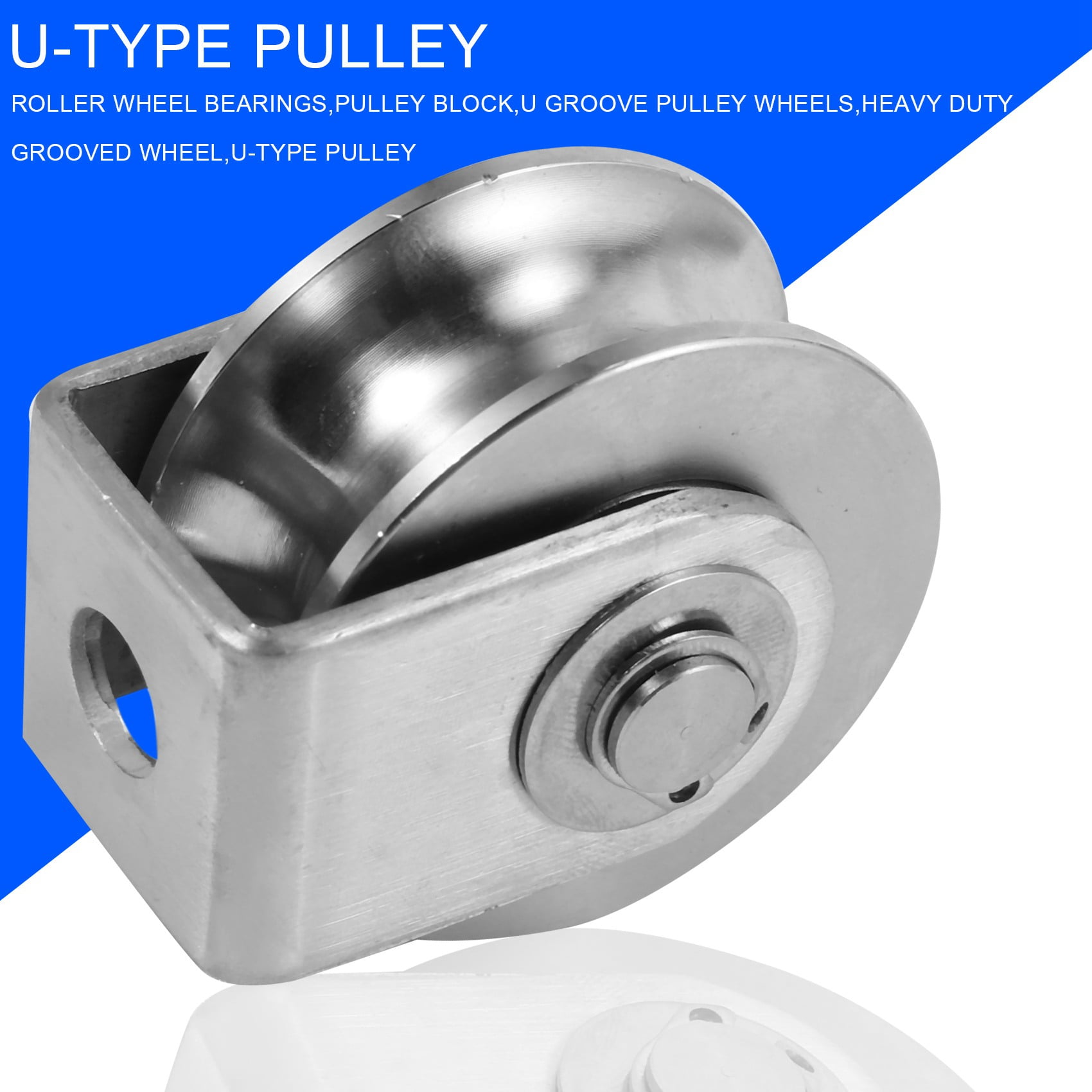 2 Inch Roller Wheel Bearings U Groove Pulley Wheels Detachable Heavy Duty Grooved Wheel for Material Handling and Moving