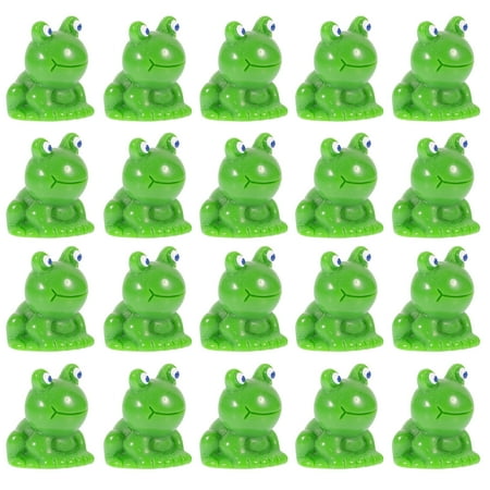 Hemoton 30 Pcs Outdoor Reptile Moss Frog 1.70X1.50X1.30CM Green