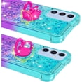 thumbnail image 6 of for Samsung Galaxy A16 with Ring Kickstand, Girls Women Bling Cute Glitter Flowing Liquid Floating Sparkle Cover Gradient Quicksand Case for Samsung Galaxy A16. JB-Green Purple, 6 of 14