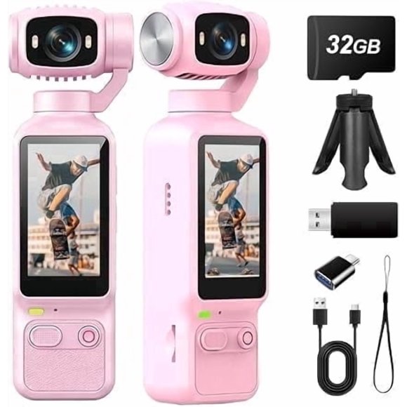 MUOXUEQN Mini Cámara Deportiva de Mano Pantalla de 1.97 Pulgadas Portátil Cámara de Video para Exteriores