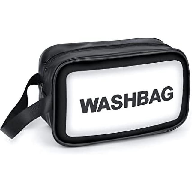 Bolsa de Aseo Transparente Bolsa de Aseo para Viaje Bolsa de Transporte de Viaje de PVC Bolsa de Aseo Organizador Transporte para Mujer,