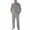 Gray, variant on Men Linen Sets Outfits 2 Piece Long Sleeve V Neck Casual Tops and Drawstring Elastic Waist Wide Leg Pants Summer Casual Beach Vacation Resort Outfits